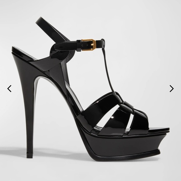 Yves Saint Laurent Black Heels with Platform Design - Picture 6 of 6